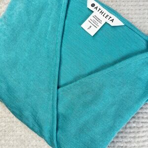 Athleta Breezy Wrap Tank Teal Blue Sleeveless V-Neck Yoga Top Small P